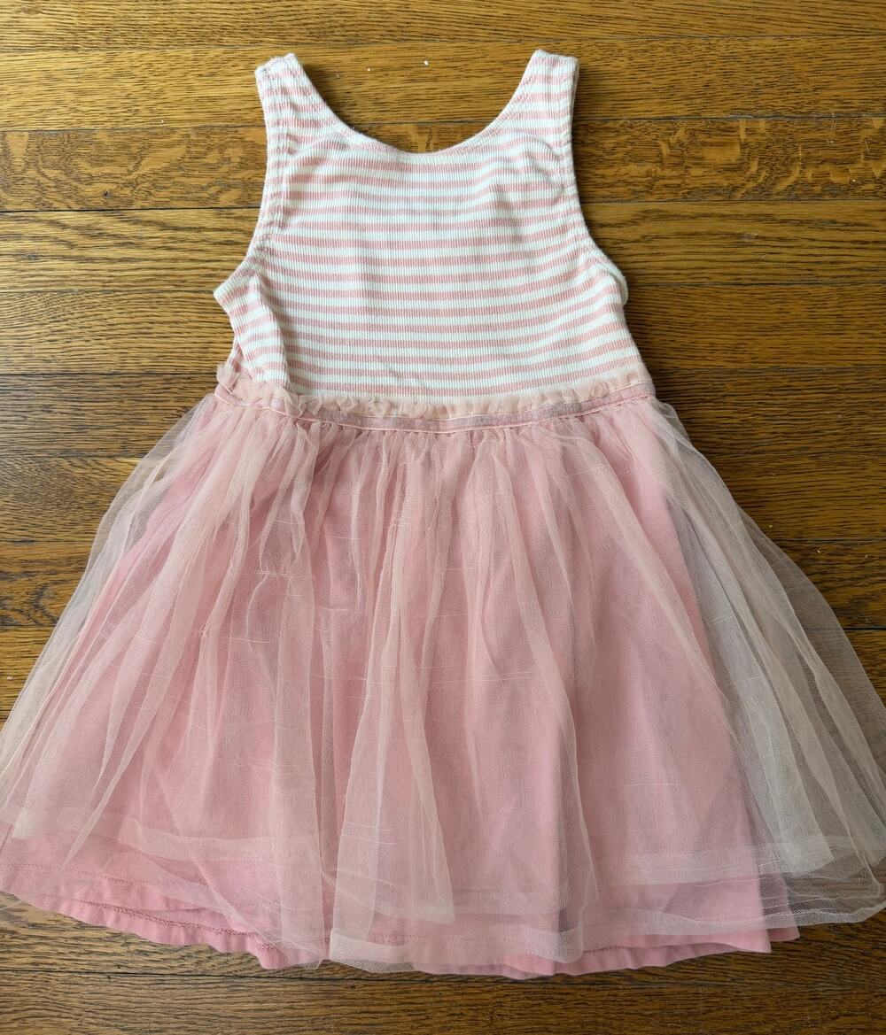 Mini Boden Girls' Pink Tulle Tank Dress Size 3-4